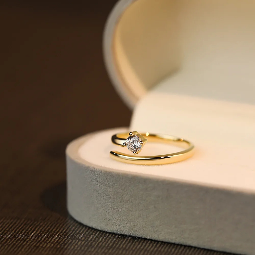 Aura Solitaire Ring Adjustable Size